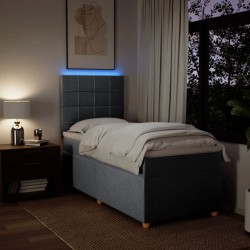 Sommier à lattes de lit et matelas Gris clair 90x190 cm Tissu 