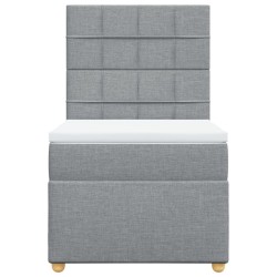Sommier à lattes de lit et matelas Gris clair 90x190 cm Tissu 
