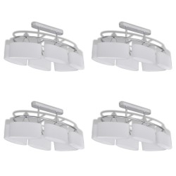 Plafonnier avec abat-jours en verre ellipsoïde 4 pcs E14  