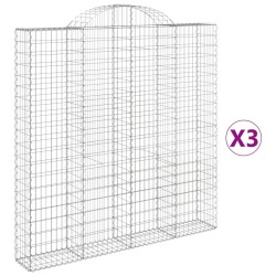 Paniers à gabions arqués 3 pcs 200x30x200/220 cm fer galvanisé 