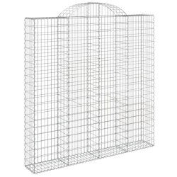 Paniers à gabions arqués 3 pcs 200x30x200/220 cm fer galvanisé 