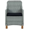 Salon de jardin 3 pcs avec coussins résine tressée gris clair 