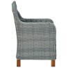Salon de jardin 3 pcs avec coussins résine tressée gris clair 
