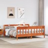Cadre de lit sans matelas cire marron 180x200cm bois pin massif 