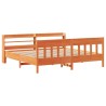 Cadre de lit sans matelas cire marron 180x200cm bois pin massif 