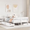 Cadre de lit sans matelas blanc 135x190 cm bois de pin massif 