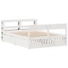 Cadre de lit sans matelas blanc 135x190 cm bois de pin massif 