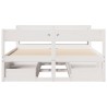 Cadre de lit sans matelas blanc 135x190 cm bois de pin massif 