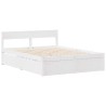 Cadre de lit sans matelas blanc 135x190 cm bois de pin massif 