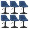 Chaises pivotantes à manger lot de 6 bleu velours 