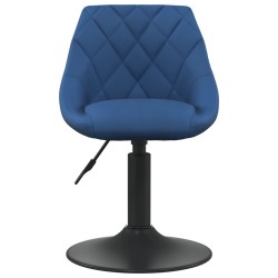 Chaises pivotantes à manger lot de 6 bleu velours 