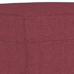Canapé à 3 places avec repose-pieds Rouge bordeaux 180 cm Tissu 