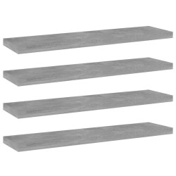 Panneaux de bibliothèque 4 pcs gris béton bois d’ingénierie 