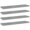 Panneaux de bibliothèque 4 pcs gris béton bois d’ingénierie 
