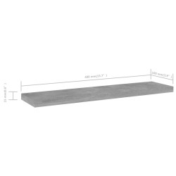 Panneaux de bibliothèque 4 pcs gris béton bois d’ingénierie 