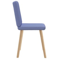 Chaises à manger lot de 6 bleu jean tissu 