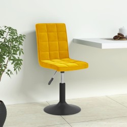 Chaises à manger pivotantes lot de 6 jaune moutarde velours 