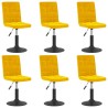 Chaises à manger pivotantes lot de 6 jaune moutarde velours 