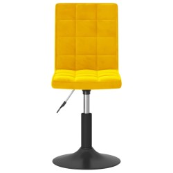 Chaises à manger pivotantes lot de 6 jaune moutarde velours 