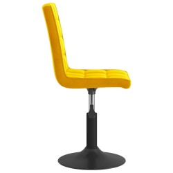 Chaises à manger pivotantes lot de 6 jaune moutarde velours 