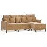 Canapé à 3 places avec repose-pieds Marron 180 cm Velours 