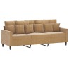 Canapé à 3 places avec repose-pieds Marron 180 cm Velours 