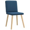 Chaises à manger lot de 6 bleu tissu 