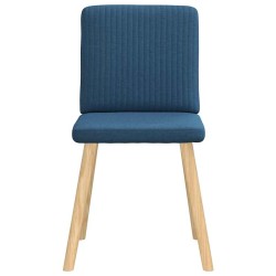 Chaises à manger lot de 6 bleu tissu 