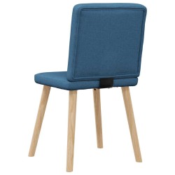 Chaises à manger lot de 6 bleu tissu 