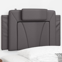 Coussin de tête de lit gris 80 cm similicuir 