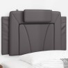 Coussin de tête de lit gris 80 cm similicuir 