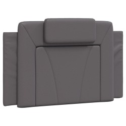 Coussin de tête de lit gris 80 cm similicuir 