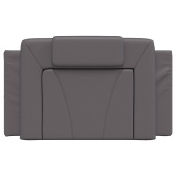 Coussin de tête de lit gris 80 cm similicuir 