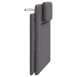 Coussin de tête de lit gris 80 cm similicuir 