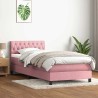 Sommier à lattes de lit avec matelas rose 80x210 cm velours 