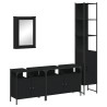 Ensemble de meubles salle de bain 4 pcs noir bois d'ingénierie 