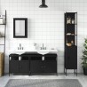 Ensemble de meubles salle de bain 4 pcs noir bois d'ingénierie 