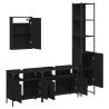 Ensemble de meubles salle de bain 4 pcs noir bois d'ingénierie 