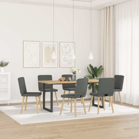 Chaises à manger lot de 6 gris foncé tissu 