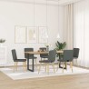 Chaises à manger lot de 6 gris foncé tissu 