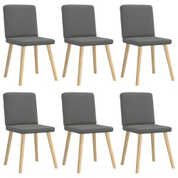 Chaises à manger lot de 6 gris foncé tissu 