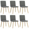 Chaises à manger lot de 6 gris foncé tissu 