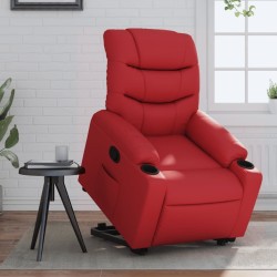 Fauteuil inclinable électrique rouge similicuir 