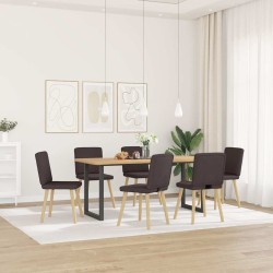 Chaises à manger lot de 6 marron foncé tissu 