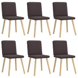 Chaises à manger lot de 6 marron foncé tissu 