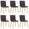 Chaises à manger lot de 6 marron foncé tissu 