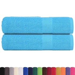 Essuie-mains 2 pcs turquoise 50x100 cm 360 g/m² 100% coton 