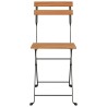 Chaises de bistrot pliantes lot de 8 Bois teck solide et acier 