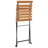 Chaises de bistrot pliantes lot de 8 Bois teck solide et acier 