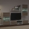 Meubles TV avec lumière LED 5pcs chêne sonoma bois d'ingénierie 